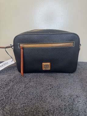 Dooney & Bourke Black Pebble Grain Camera Zip Crossbody